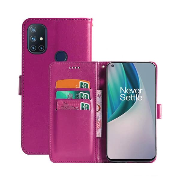 Wallet Cover 3-kort OnePlus Nord N10 : farve - lyserød