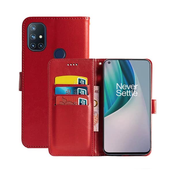 Wallet Cover 3-kort OnePlus Nord N10 : farve - rød