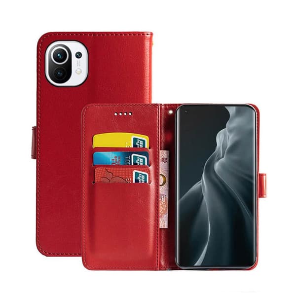 Mobilplånbok 3-kort Xiaomi Mi 11 : Färg - Röd