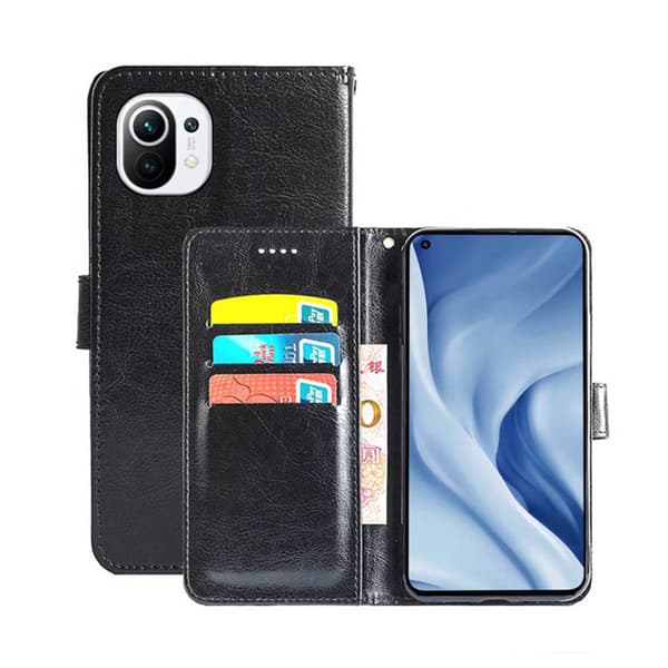 Wallet Cover 3-kort Xiaomi Mi 11 Lite : farve - sort