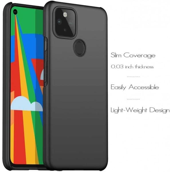 Google Pixel 4a 5G Ultraohut kumipäällysteinen mattamusta Cover Basic V2
