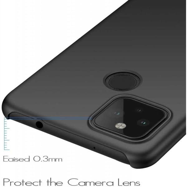 Google Pixel 4a 5G Ultraohut kumipäällysteinen mattamusta Cover Basic V2