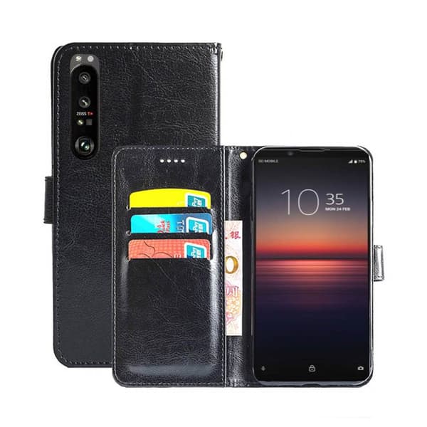 Wallet Cover 3-kort Sony Xperia 1 III : farve - sort