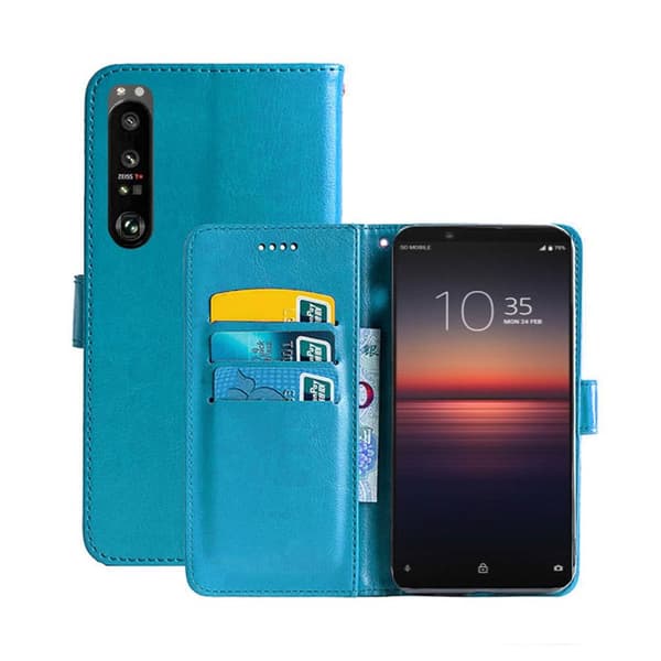 Lommebokdeksel 3-kort Sony Xperia 1 III : Farge - Lyse blå