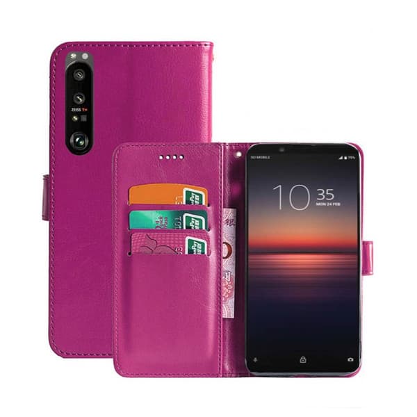 Lompakkokotelo 3-kortti Sony Xperia 1 III : väri - pinkki