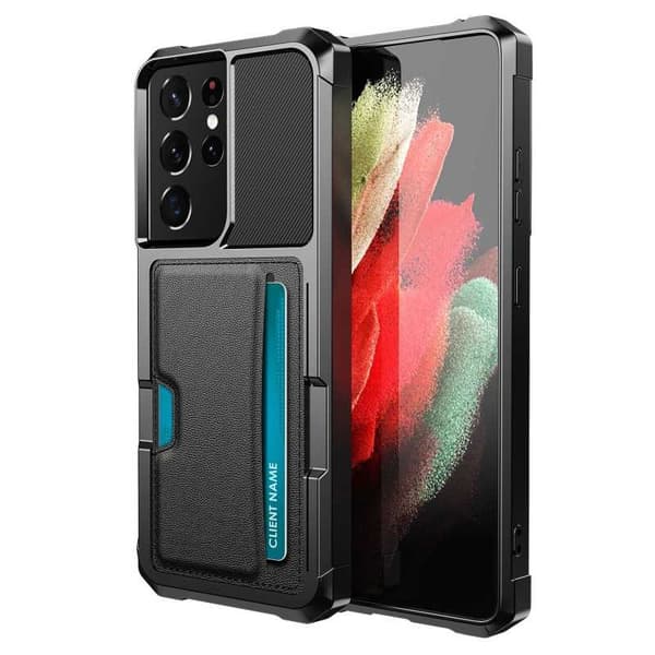 Samsung S21 Ultra stødsikkert cover med kortrum Solid V2