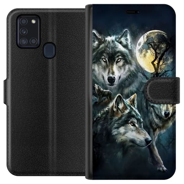 Samsung Galaxy A21s Plånboksfodral Wolf / Varg