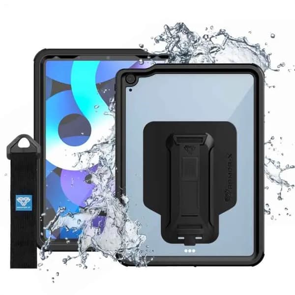 Armor-X iPad Air 10.9 (gen 4/5) Kuori Waterproof case Musta Kirkas
