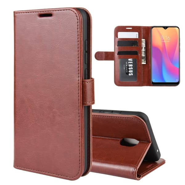 Xiaomi Redmi 8A - Crazy Horse Plånboksfodral - Brun