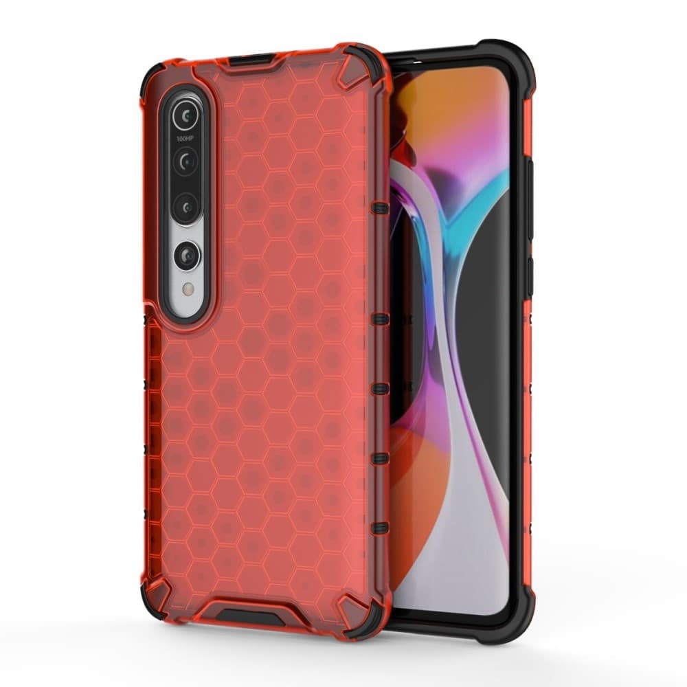 Xiaomi Mi 10 / 10 Pro - Armor Honeycomb Textur - Röd