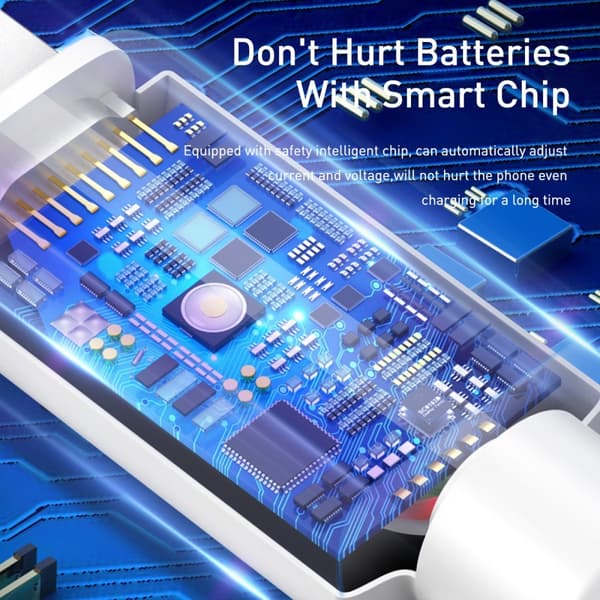 BASEUS USB till Micro-USB kabel, 1m, 2.4A - Vit