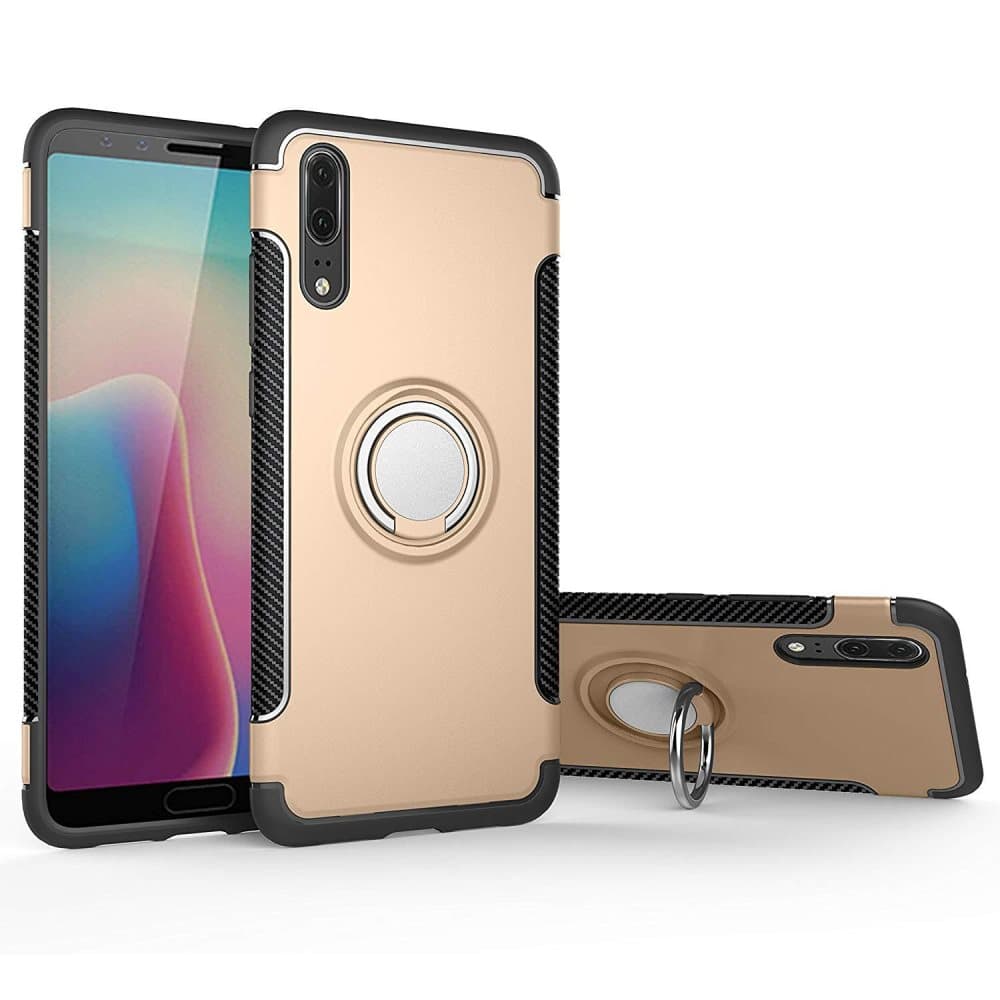 Huawei P20 - Armour Ring Skal - Guld