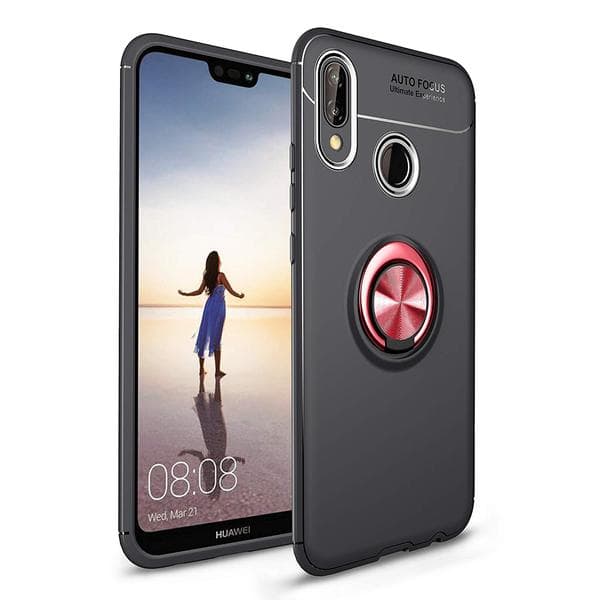 Huawei P20 Lite - Ring Skal - Svart/Röd