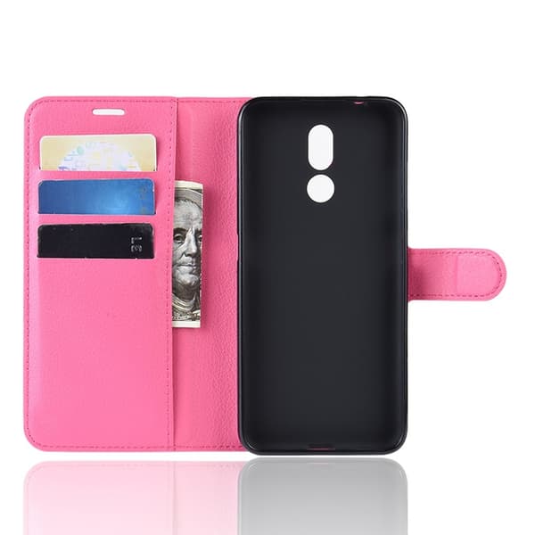 Nokia 3.2 - Litchi Plånboksfodral - Rosa