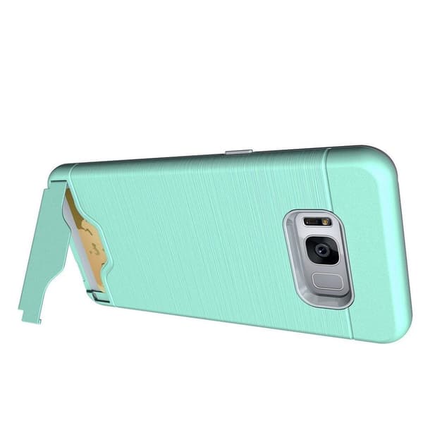 Samsung S8 Plus - Brush Skal Kortfack - Mint
