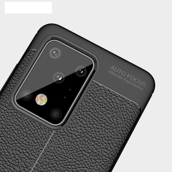 Samsung Galaxy S20 Ultra - Litchi Skal - Svart