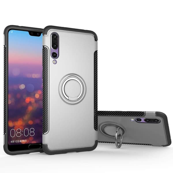 Huawei P20 - Armour Ring Skal - Silver