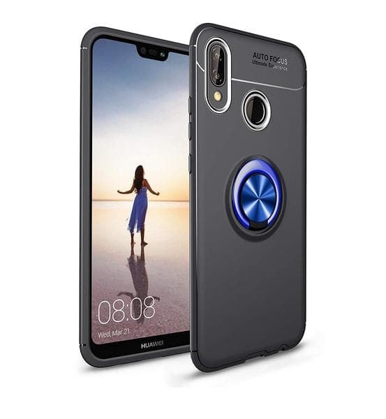 Huawei P20 Lite - Ring Skal - Svart/Blå