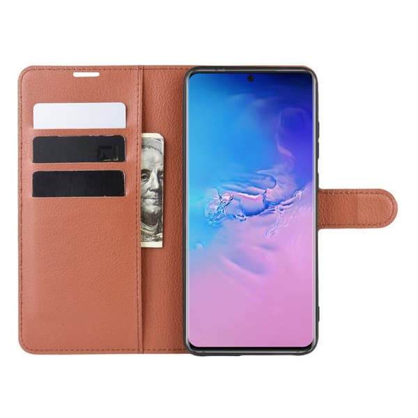 Samsung Galaxy S20 Ultra - Litchi Plånboksfodral - Brun