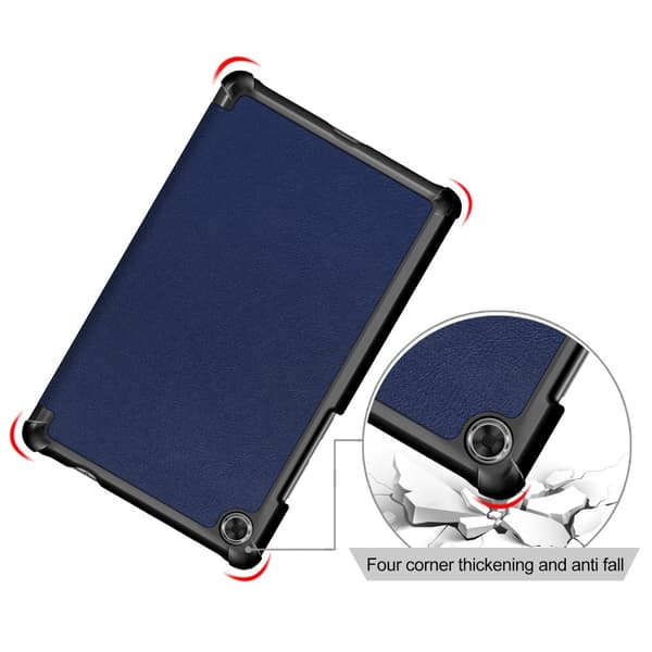 Lenovo Tab M8 2nd Gen (HD) Litchi Tri-Fold Fodral Mörk Blå