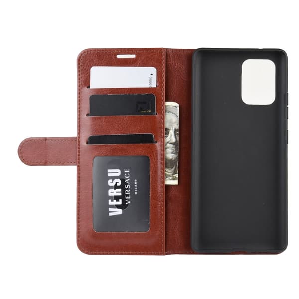 Samsung Galaxy S10 Lite - Crazy Horse Plånboksfodral - Brun