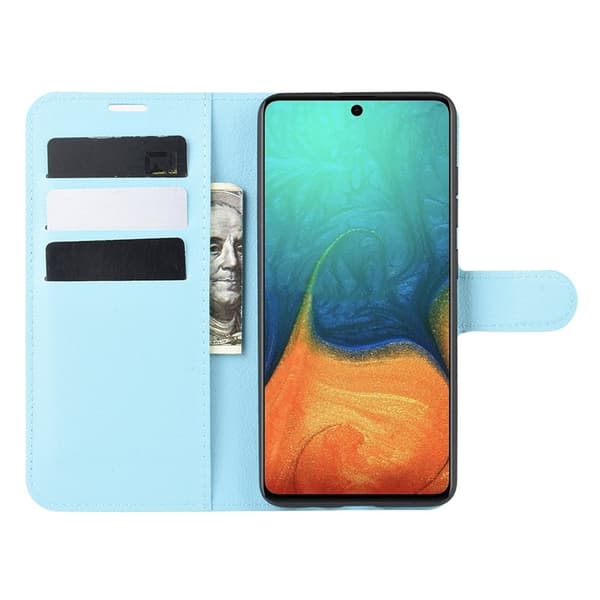 Samsung Galaxy A71 - Litchi Plånboksfodral - Ljus Blå