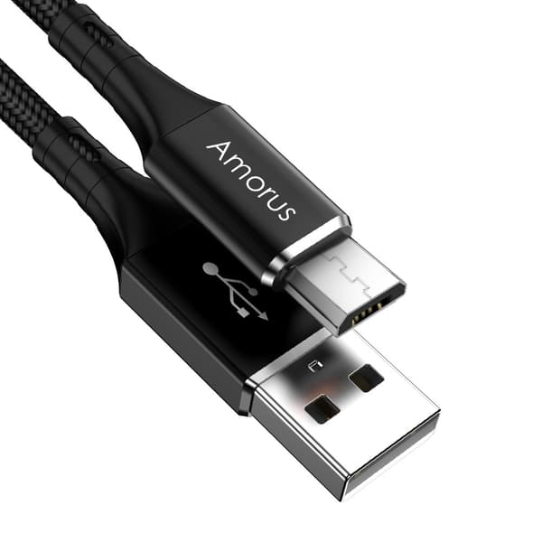 AMORUS MicroUSB 1 Meter - Svart