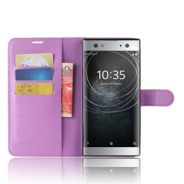 Sony Xperia XA2 Ultra - Litchi Plånboksfodral - Lila