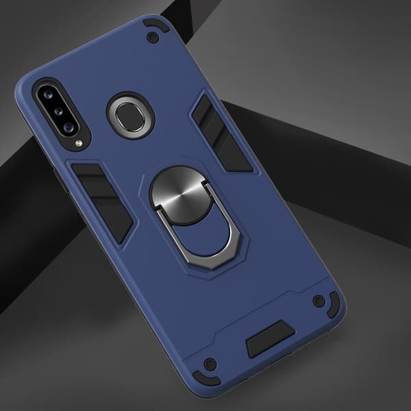 Samsung Galaxy A20s - Ring Skal - Mörk Blå