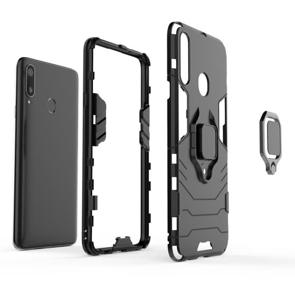 Samsung Galaxy A20s - Hybrid Ring Skal - Svart