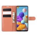 Miniatyrbild 4 av 5: Samsung Galaxy A21s - Litchi Plånboksfodral - Brun