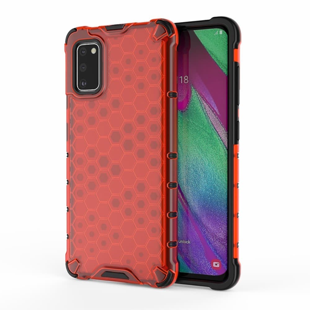 Samsung Galaxy A41 - Armor Honeycomb Textur - Röd