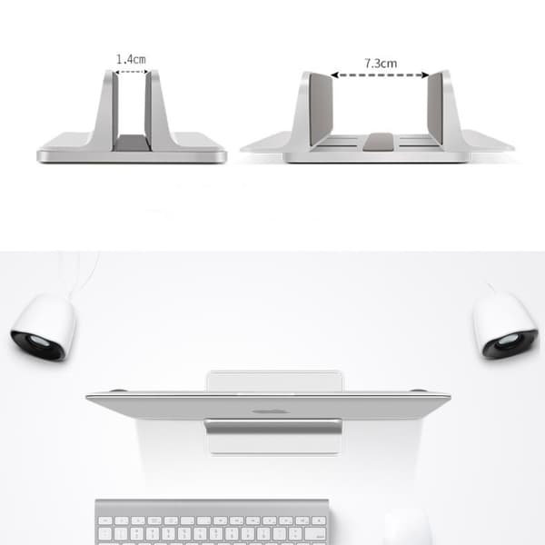 Vertikalt Justerbart Ställ för Laptop - Silver