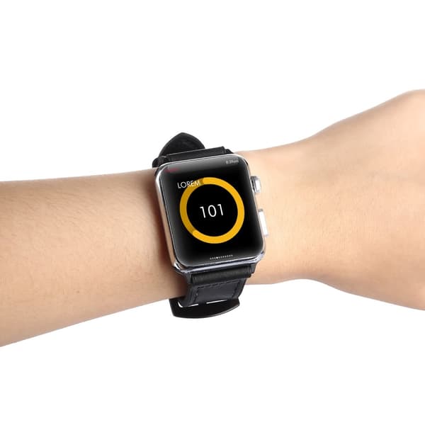 Läderarmband Apple Watch 41/40/38 mm - Svart