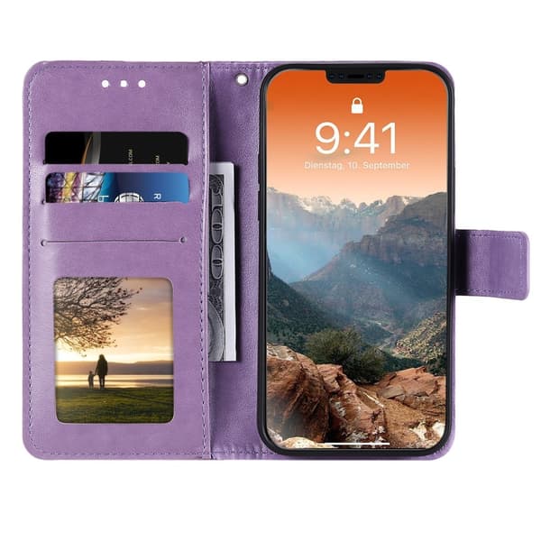 iPhone 12 / 12 Pro - Mandala Fodral - Lila