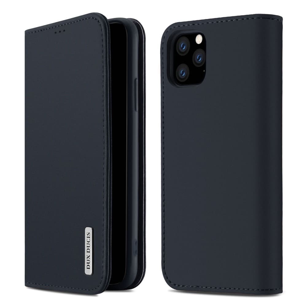 iPhone 11 Pro - DUX DUCIS Äkta Läder Plånboksfodral - Mörk Blå