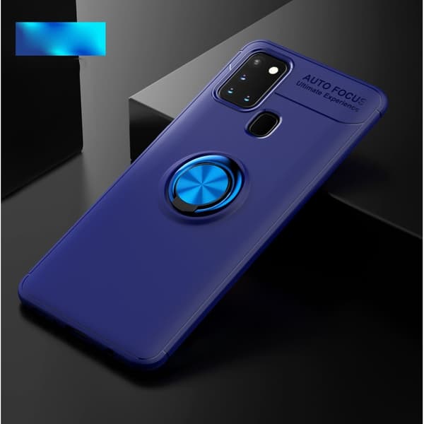 Samsung Galaxy A21s - LENUO Ring Skal - Blå