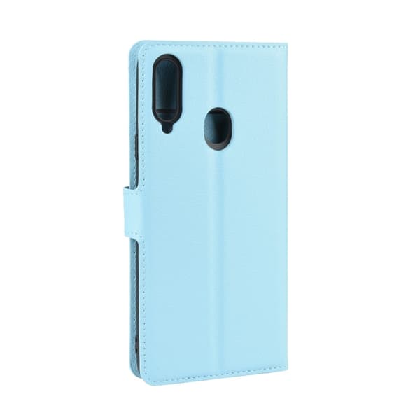 Samsung Galaxy A20s - Litchi Plånboksfodral - Ljus Blå