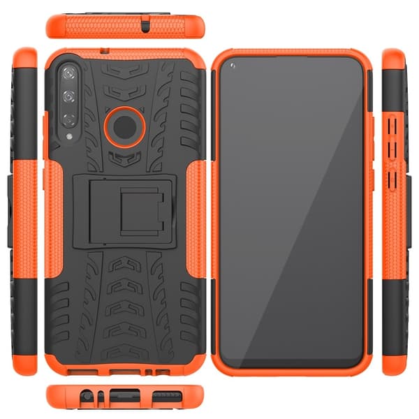 Huawei P40 Lite E - Ultimata Stöttåliga Skalet med Stöd - Orange