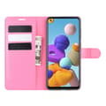 Miniatyrbild 4 av 5: Samsung Galaxy A21s - Litchi Plånboksfodral - Rosa