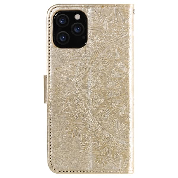 iPhone 12 / 12 Pro - Mandala Fodral - Guld
