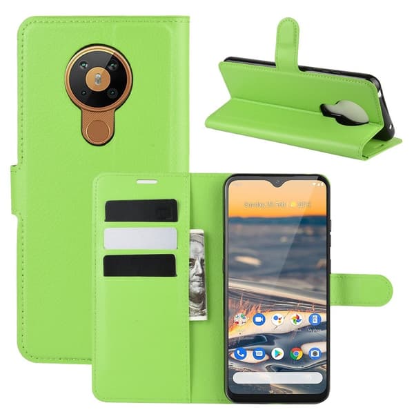 Nokia 5.3 - Litchi Plånboksfodral - Grön