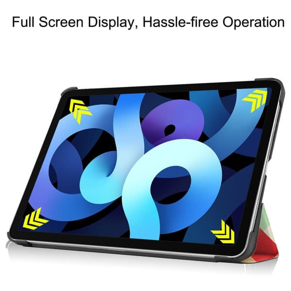 iPad Air 2025-2020 Fodral Tri-Fold Färgade Fyrkanter