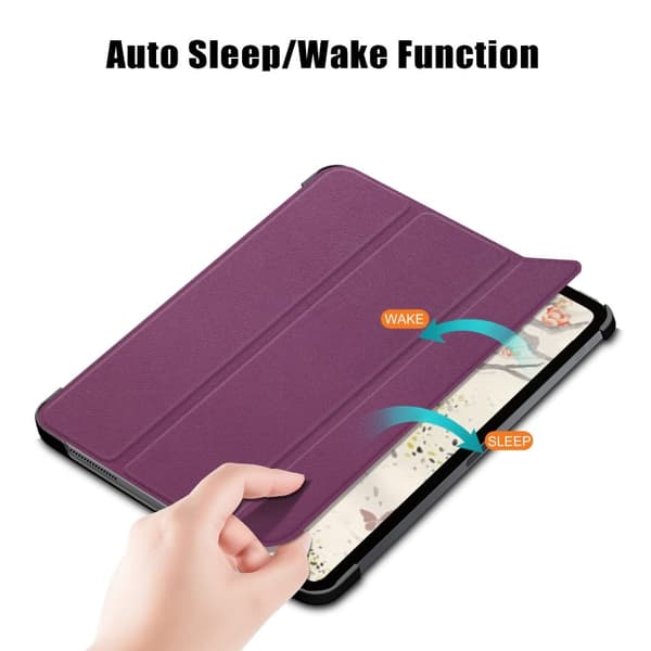 iPad Air 2025-2020 Fodral Tri-Fold Litchi Lila