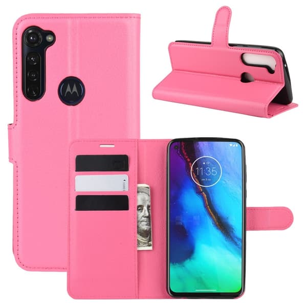 Motorola Moto G Pro - Litchi Plånboksfodral - Rosa