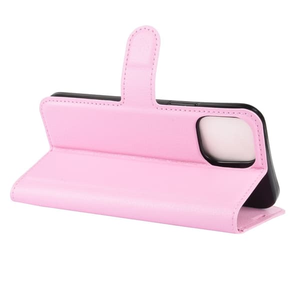 iPhone 12 Pro Max - Litchi Fodral - Ljus Rosa