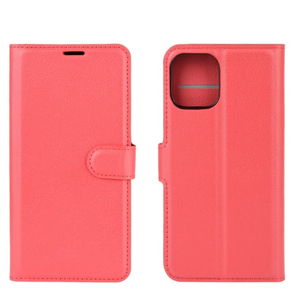 iPhone 12 Pro Max - Litchi Fodral - Röd