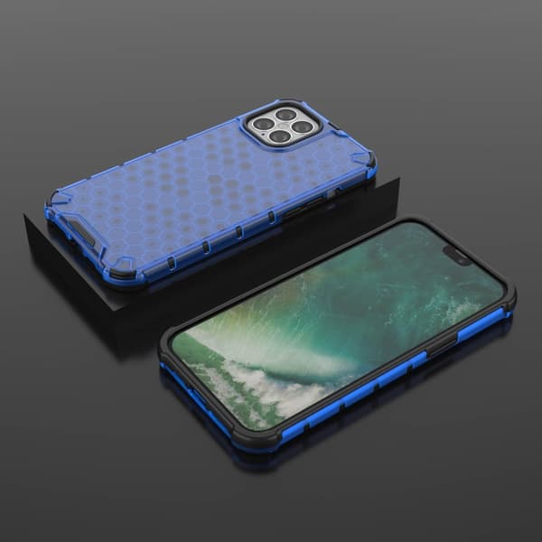 iPhone 12 Pro Max - Armor Honeycomb Textur - Blå