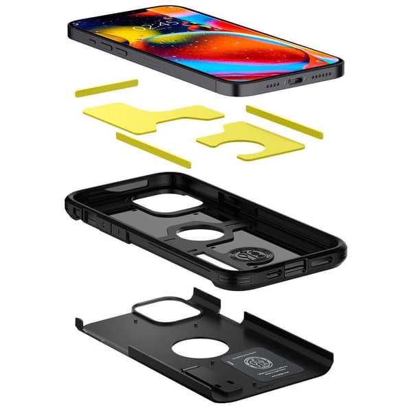iPhone 12 / 12 Pro - Spigen Tough Armor Skal - Svart