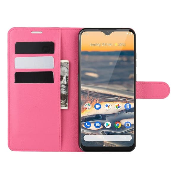 Nokia 5.3 - Litchi Plånboksfodral - Rosa